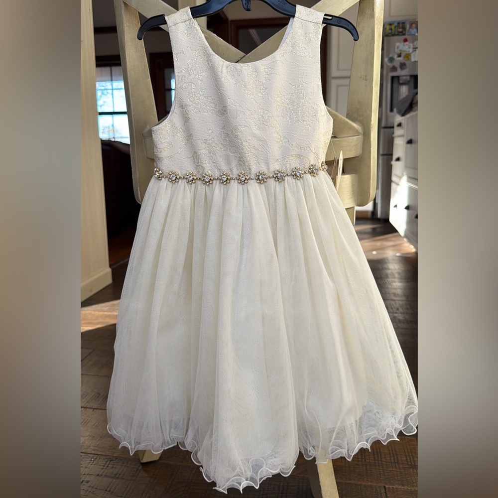 NWT American Princess cream floral formal dress